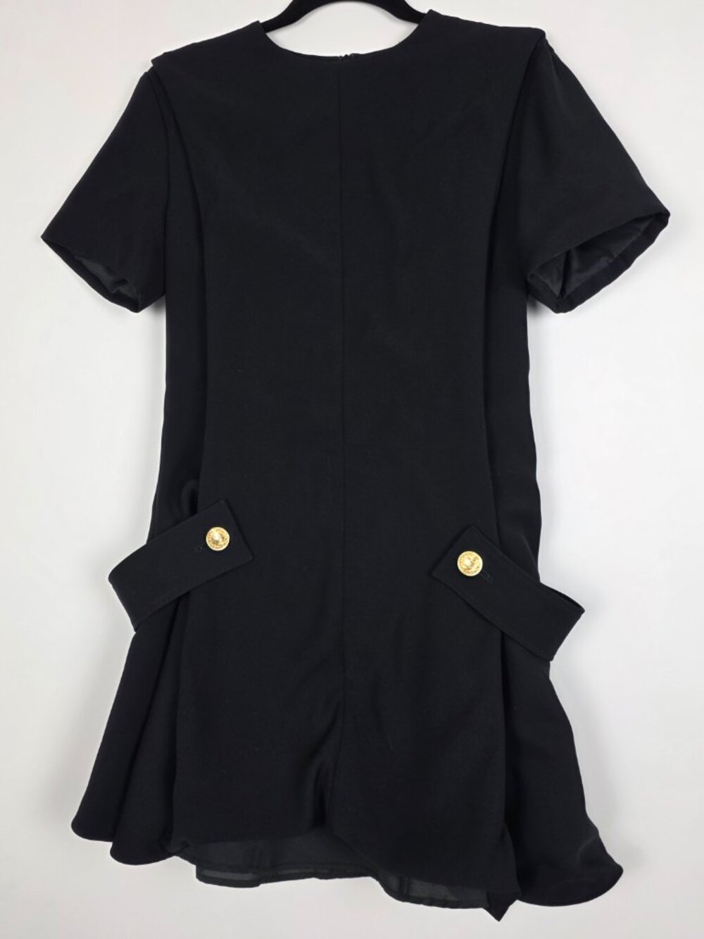Louis Vuitton Uniforms Y2K Gold Buttons Workwear Womens Size 36 Black Mini Dress